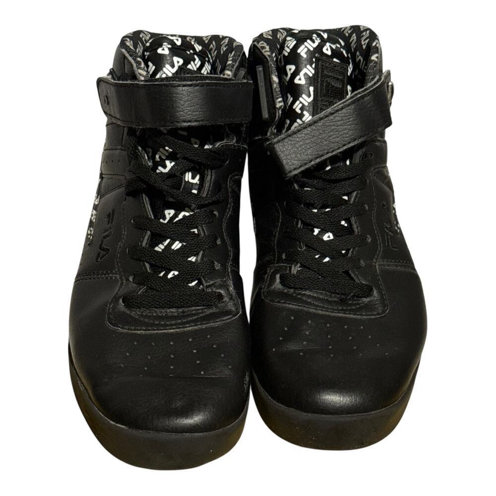 Fila F13 Strap High Top Sneakers Black White Logo Men's Size 9.5 Retro Athletic - Picture 4 of 8